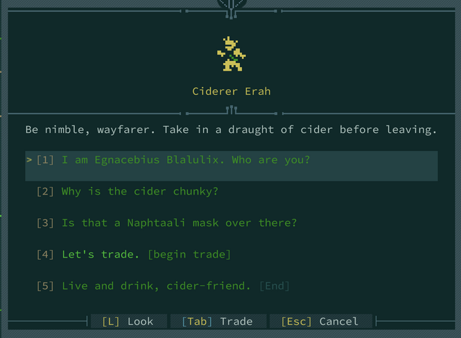 Dialog box with a ciderer